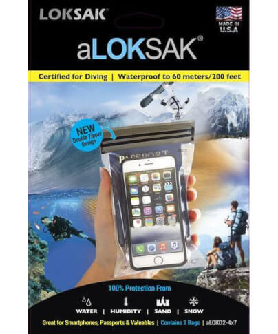 Zestaw 2 etui wodoszczelnych na smartfon oraz paszport Loksak