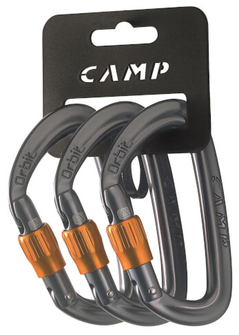 Zestaw karabinków wspinaczkowych Orbit Lock 3 pack CAMP szary