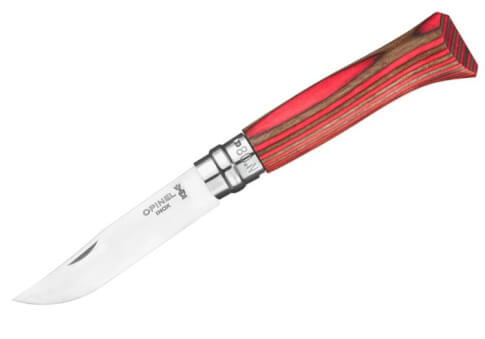 Nóż składany Inox Laminated Red Natural No 08 Opinel