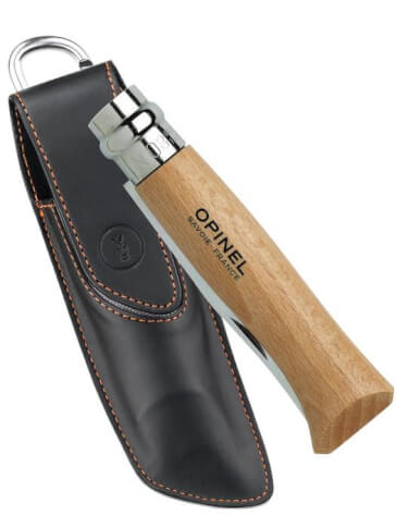 Nóż turystyczny z etui Inox Natural + etui No 08 Opinel 