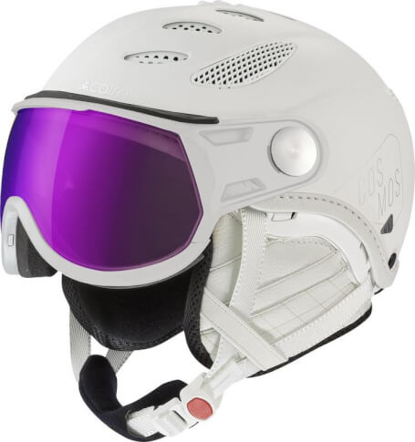 Profesjonalny kask narciarski z szybą Cosmos Evolight NXT 01 White Leather Cairn