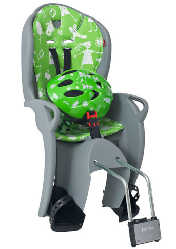 Zestaw Hamax Kiss fotelik i kask rowerowy szaro zielony