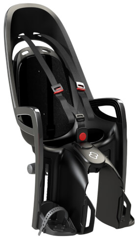 Fotelik rowerowy Hamax Zenith z adapterem na bagażnik szary z czarną wyściółką