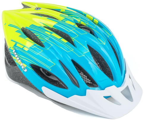 Kask rowerowy Wind Inmold niebiesko-żółty Author