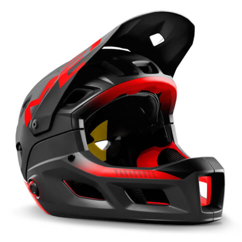 Kask full face Parachute MCR MIPS czarno-czerwony Met