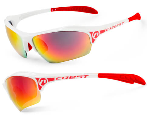Okulary sportowe Crest biało-czerwone Accent