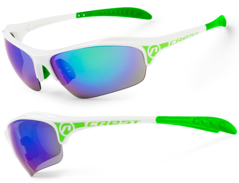 Okulary sportowe Crest biało-zielone Accent