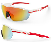 Okulary rowerowe Reflex biało-czerwone Accent