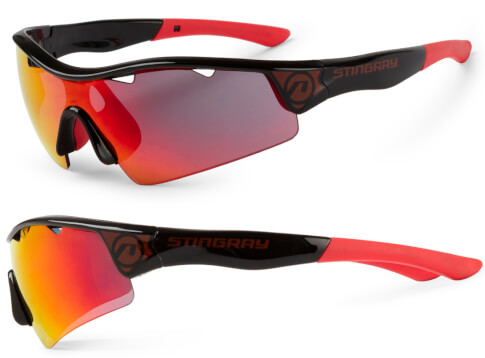 Okulary sportowe Stingray czarno-czerwone Accent