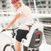 Odchylany fotelik rowerowy Hamax Caress szaro-ciemnoszary z czerwoną wyściółką