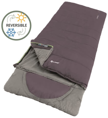 Śpiwór turystyczny Contour (190 cm) Dark Purple Outwell zamek lewy