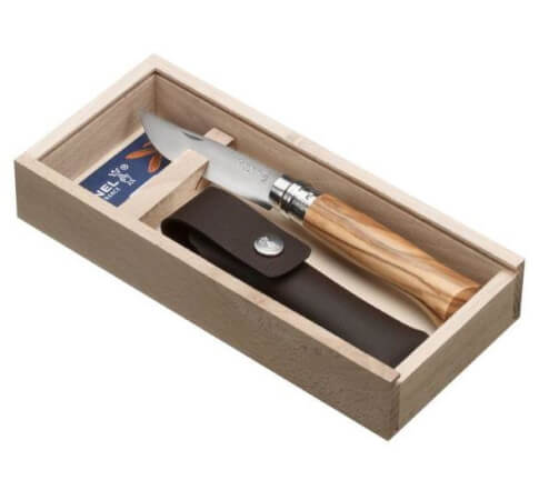 Nóż turystyczny Luxury Olive 08 opak + etui Opinel