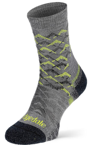 Męskie skarpety trekkingowe Hike Lightweight Merino Performance 3/4 Crew grey/lime Bridgedale