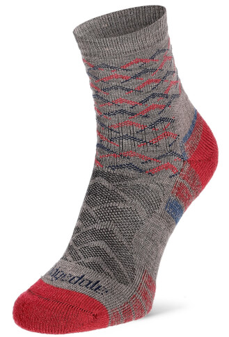Męskie skarpety trekkingowe Hike Lightweight Merino Performance 3/4 Crew brown/dark red Bridgedale