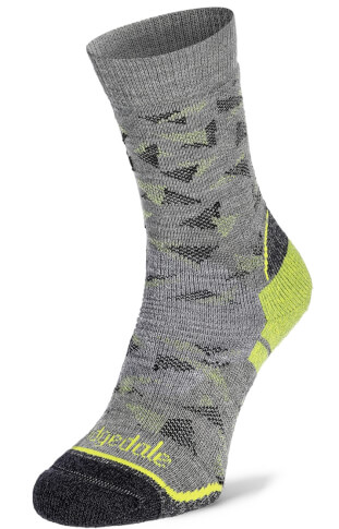 Męskie skarpety trekkingowe Hike Midweight Merino Performance Boot grey/lime Bridgedale