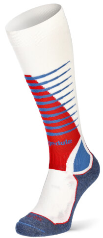 Męskie skarpety narciarskie Ski Mid Merino Endurance Pattern white/blue Bridgedale
