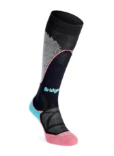 Damskie skarpety narciarskie Ski Mid+ Merino Endurance Pattern black/coral Bridgedale