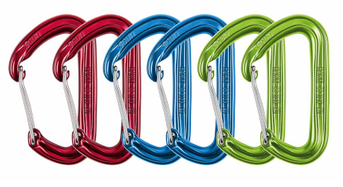 Karabinki wspinaczkowe Hawk Wire 6-pack red/blue/green Ocun