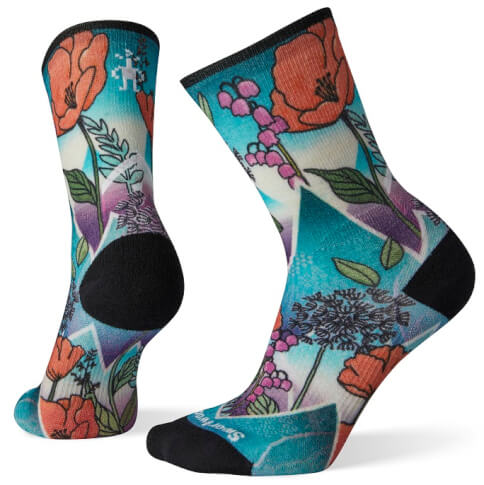 Damskie skarpety biegowe Athlete Run Mountain print crew Smartwool