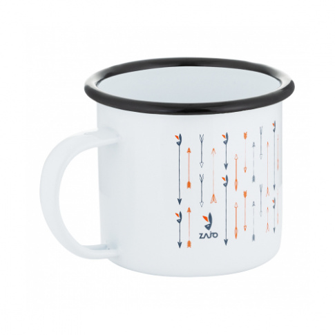 Emaliowany kubek turystyczny Enamel Mug white arrows Zajo