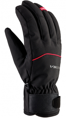 Męskie rękawice narciarskie Solven czarno-czerwone Viking
