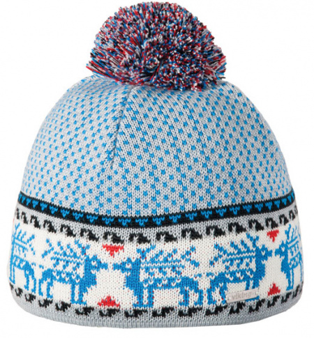Zimowa czapka Pampero Windstopper błękitna z motywem nordyckim Viking
