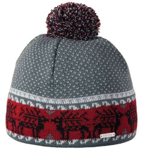 Zimowa czapka Pampero Windstopper szara z motywem nordyckim Viking