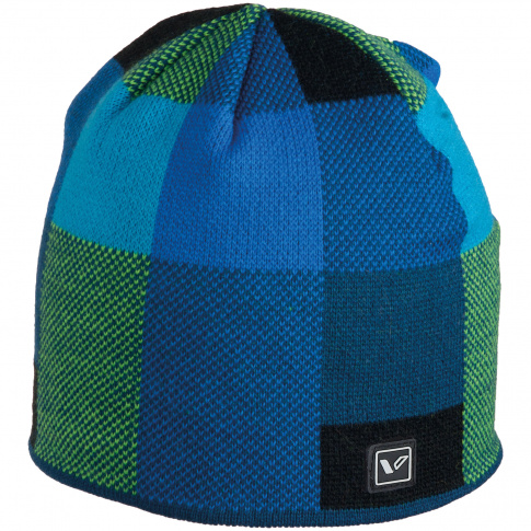 Zimowa czapka miejska Kabe niebiesko-zielona krata Viking