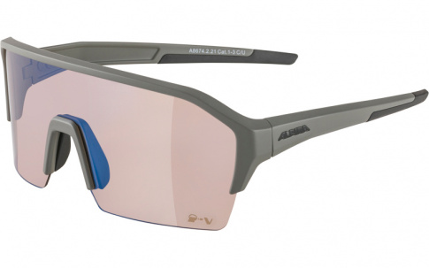 Okulary rowerowe Ram HR Q-Lite szkło blue mirror 1-3 moon-grey matt Alpina