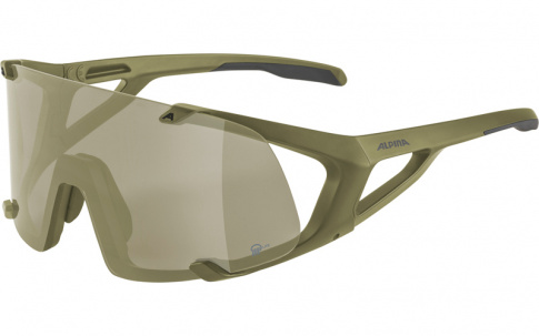 Okulary sportowe Hawkeye Q-Lite szkło silver mirror 3 olive matt Alpina