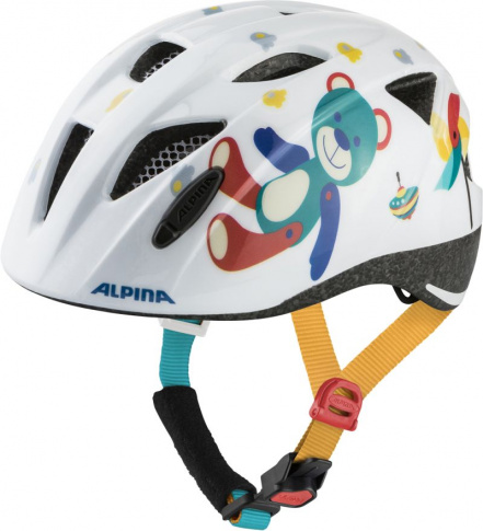 Kask rowerowy dla dzieci Ximo white bear gloss Alpina
