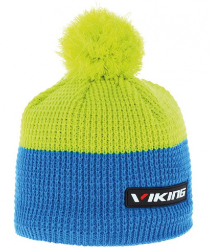 Zimowa czapka sportowa Zak niebiesko-limonkowa Viking