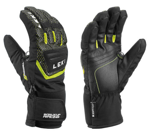 Rękawice narciarskie juniorskie Worldcup S Junior black/lemon LEKI