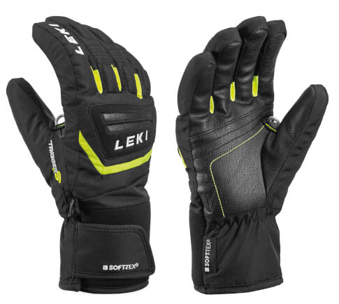 Juniorskie rękawice narciarskie Griffin S Junior black/yellow LEKI