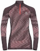 Damska koszulka termoaktywna Blackcomb ECO long sleeve half zip bordowa Odlo