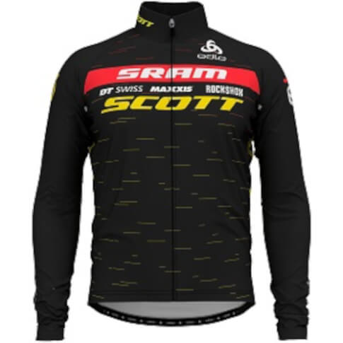 Techniczna bluza rowerowa męska Stand-up collar long sleeve full zip Scott Sram Racing  Odlo