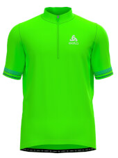 Techniczna koszulka rowerowa męska Stand-up collar s/s 1/2 zip Essential neonowa Odlo