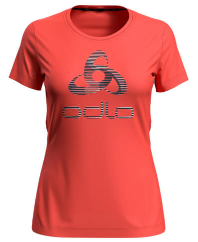 Koszulka techniczna damska Element Light Print crew neck czerwona Odlo