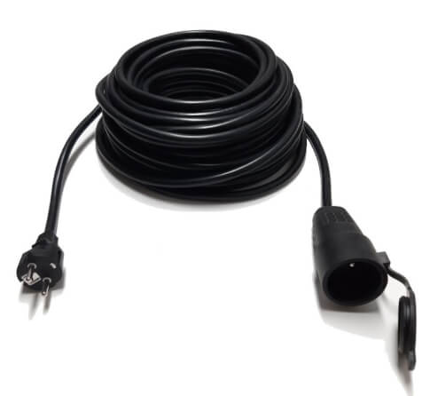 Przedłużacz kempingowy 15m wtyczka gumowa 16A 230V/Gniazdo CEE 16A 230V 3P