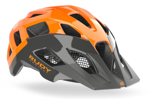 Kask rowerowy MTB Crossway lead/orange fluo shiny Rudy Project