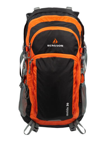 Wytrzymały plecak wycieczkowy Molde 30 black/orange Bergson