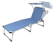Składane łóżko leżak plażowe Pebble Beach niebieskie EuroTrail