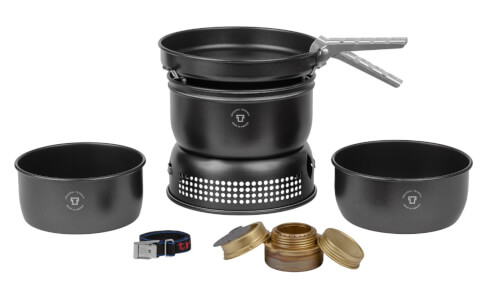 Turystyczny zestaw garnków z palnikiem spirytusowym Stove Ultralight 35-5 black Trangia