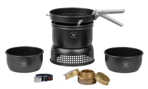 Turystyczny zestaw garnków z palnikiem spirytusowym Stove Ultralight 37-5 black Trangia