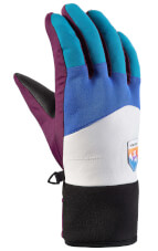 Damskie rękawice narciarskie retro Downtown Girl Ski blue-burgundy Viking