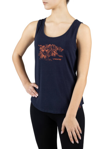 Damski tanktop turystyczny Bamboo Lechee Lady navy Viking