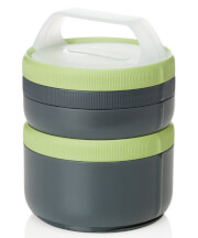 Modułowe pojemniki obiadowe Stax EatSystem XL grey/green Humangear