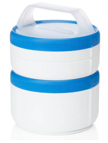 Modułowe pojemniki obiadowe Stax EatSystem XL white/blue Humangear