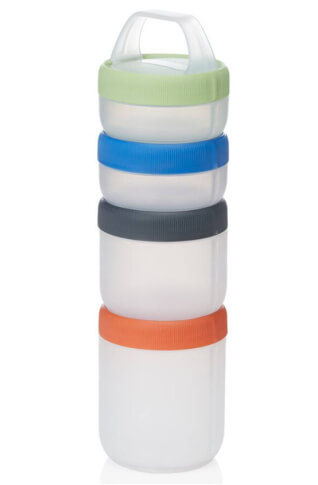 Modułowe pojemniki obiadowe Stax EatSystem M clear/spectrum Humangear