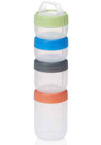 Modułowe pojemniki obiadowe Stax EatSystem S clear/spectrum Humangear